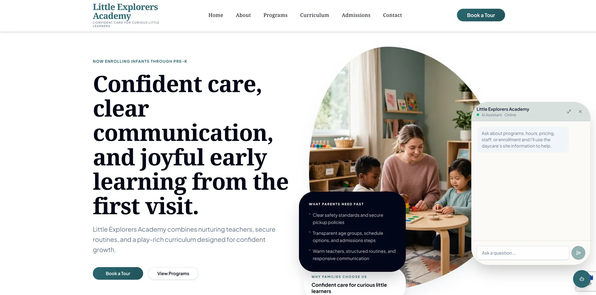 Website Development for Daycare & Preschool Centers — service hero image
